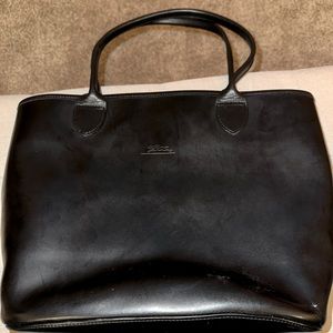 Longchamp leather tote with insert